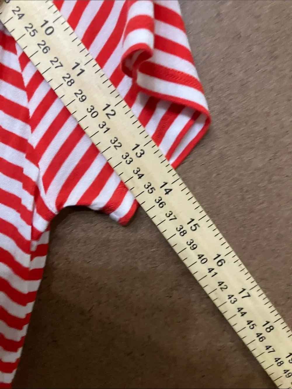 Michael Kors Red and White Striped Short Sleeve Tee